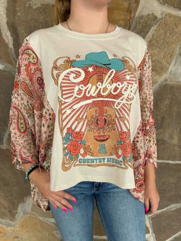 Paisley Cowboy Poncho Top