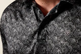 Black Paisley Printed Polo