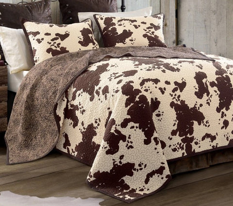 Elsa Cowhide Reversible Quilt Set