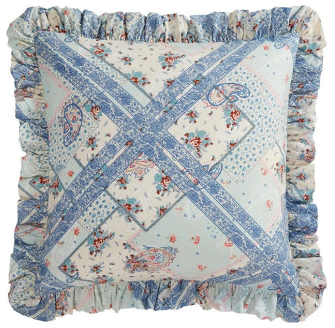 Mirabelle Patchwork Prairie Ruffled Euro Sham