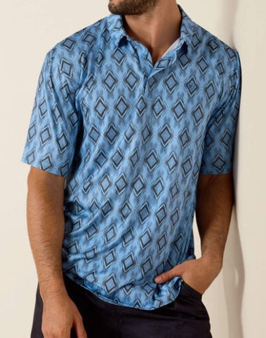 Blissful Blue Printed Polo