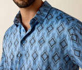 Blissful Blue Printed Polo