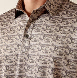 Off White Desert Printed Polo