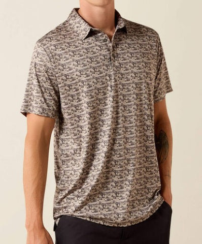 Off White Desert Printed Polo