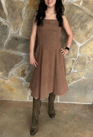 Mocha Denim Swing Dress