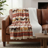 Runing Horse Plush Sherpa Throw