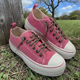 Pink Canvas Platform Sneaker