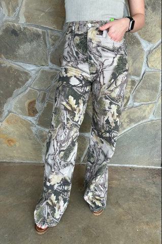 Camo Wide Leg Jeans