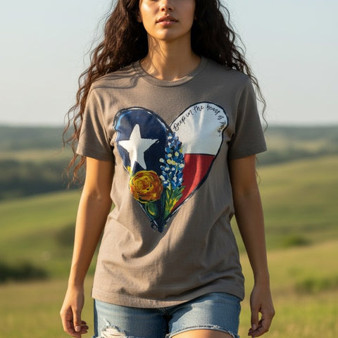 Texas Flag Heart Graphic Tee
