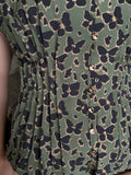 Olive Green Floral Blouse