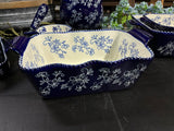 Blue Floral Lace 1.75 qt Loaf Pan