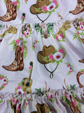 Pink Cowgirl Ruffle Dress
