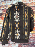 Chocolate Aztec Print Sherpa Jacket