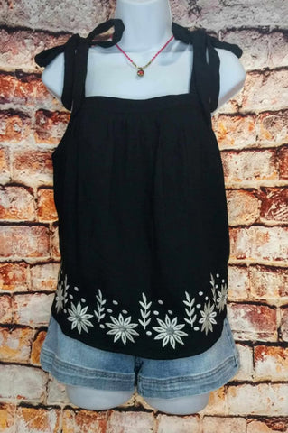 Floral Embroider Bow Tank