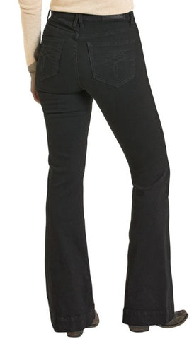 Black Boot Stitch High Rise Trouser