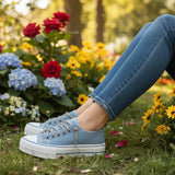 Light Blue Canvas Platform Sneaker