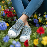 Light Blue Canvas Platform Sneaker