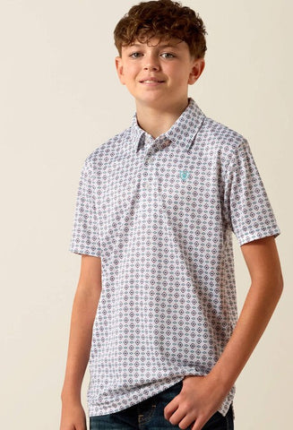 Boy's Triangle Print Polo