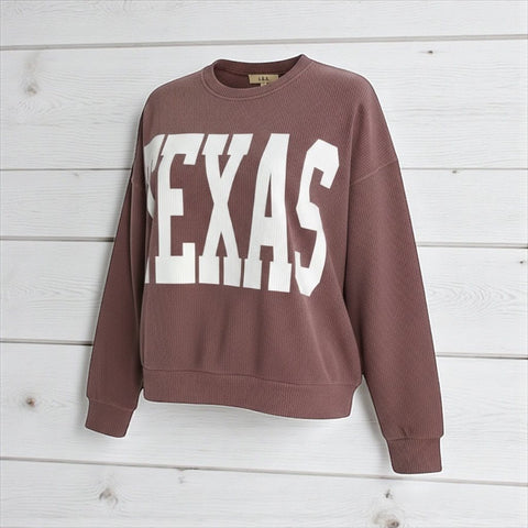 Washed Maroon Texas Sweatshirt