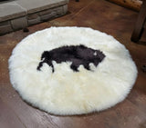 60" Round Plush Buffalo Sheepskin Rug