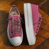 Pink Canvas Platform Sneaker