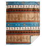Cactus Stripe Sherpa Throw Blanket