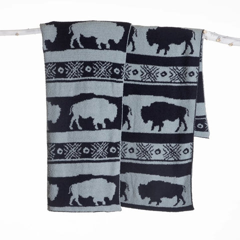 Buffalo Blue Stretchy Throw
