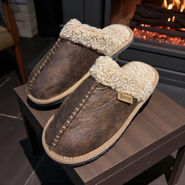 Leather Sherpa Slide Slipper – Rnd Rustics