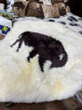60" Round Plush Buffalo Sheepskin Rug