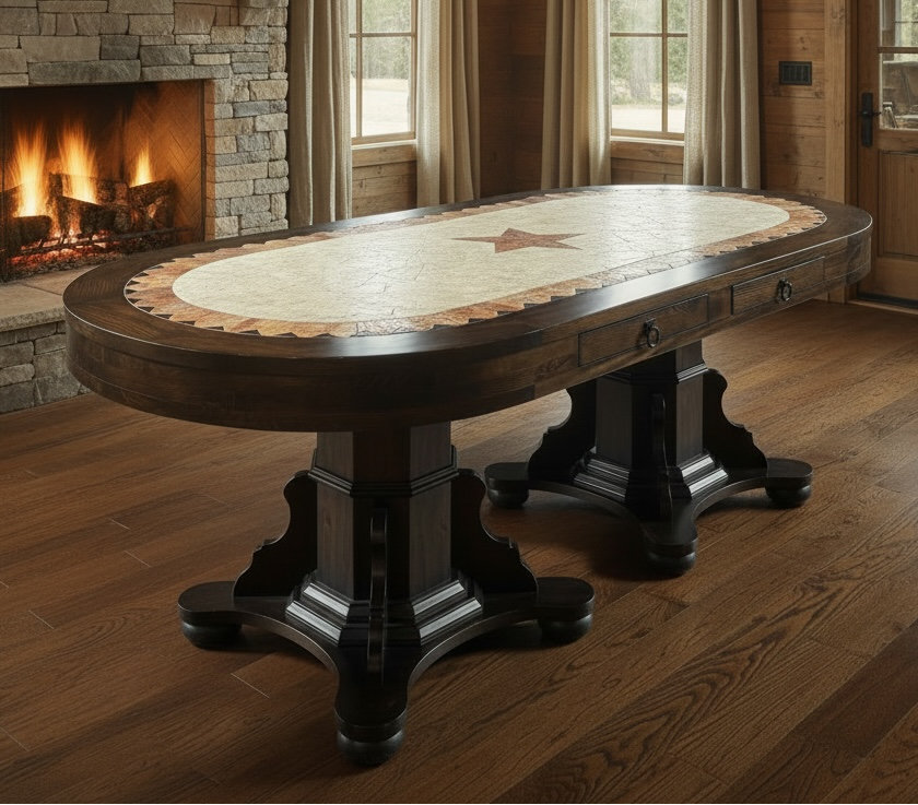Oval Stone Top Dining Table – Rnd Rustics