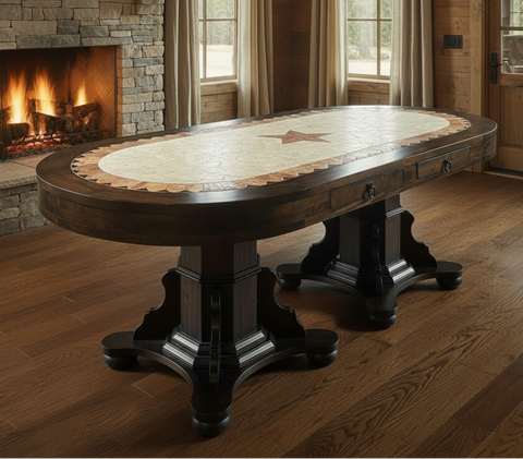 Oval Stone Top Dining Table