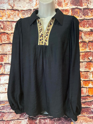 Leopard Collar Blouse