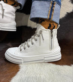 Cora Hi Top White Sneaker