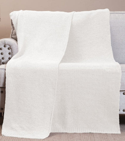 Coastal Dune White Stretchy Throw Blanket