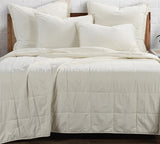 Stonewashed Cotton Canvas Coverlet Natural