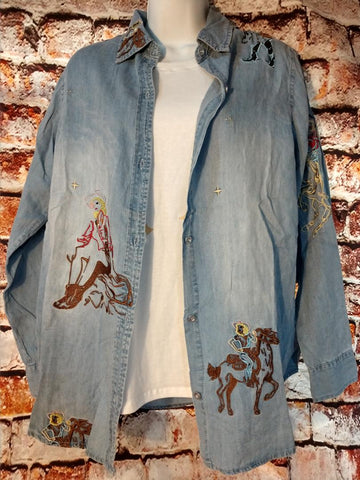 Cowgirl Denim Long Sleeve Shirt