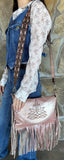 Rose Gold Bootstitch Fringe Crossbody