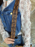 Tan Bootstitch Fringe Crossbody