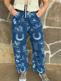 Western Toile Barrel Jeans