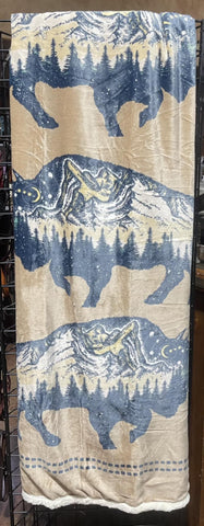 3 Buffalo Plush Sherpa Throw