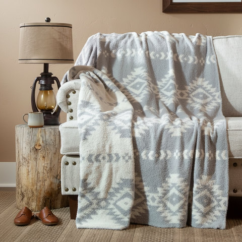 Hazy Grey Stretchy Throw