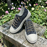 Dark Denim Rhinestone Canvas Bling Sneaker