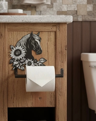 Horse with Sunflowers Toilet Paper Holder