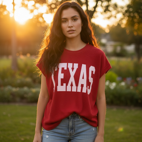 Red Texas Ribbed Shirt