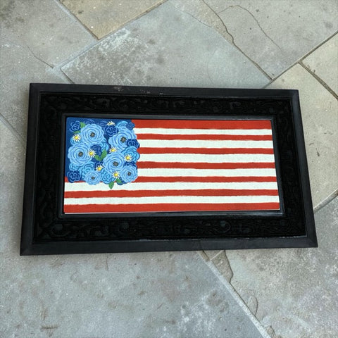 Floral American Flag Sassafrass Switch Mat