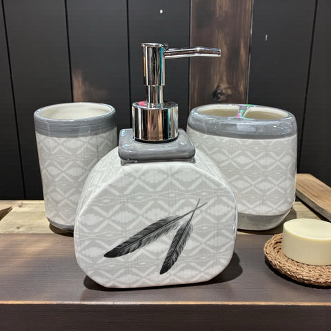 Feather 3 Piece Bathroom Set