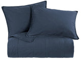 Stonewashed Cotton Canvas Coverlet Denim