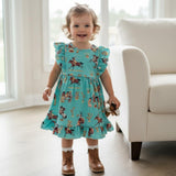 Blue Cowgirl Ruffle Dress