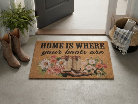 Home is Where Your Boots Are Coir Mat