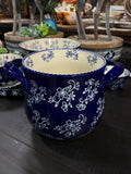 Blue Floral Lace XL Utensil Crock